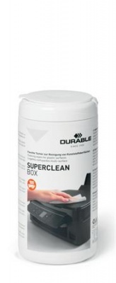 Čistiace utierky na plastové povrchy, 100 ks, DURABLE "SUPERCLEAN BOX 100"