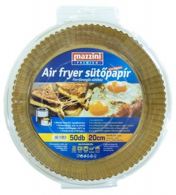 Papier na pečenie, silikónový, pre zariadenie Air Fryer, okrúhly, 20 cm, 50 ks, MAZZINI "Premium"