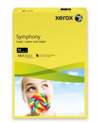 Kancelársky papier, farebný, A4, 80 g, XEROX "Symphony", tmavožltý (intenzívny)