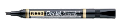 Permanentný popisovač, 0,6-4,5 mm, zrezaný hrot, PENTEL "N860", čierna