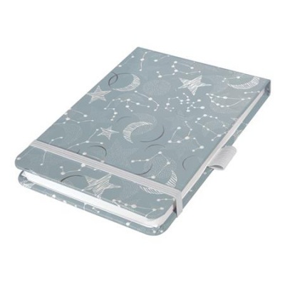Zápisník, exkluzívny, 110x79 mm, bodkovaný, 79 listov, tvrdá obálka, SIGEL "Jolie" Cosmic Fantasy Grey