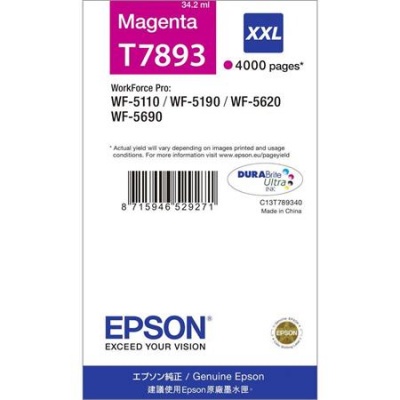 C13T789340 náplň do tlačiarní WF-5110DW, WF-5190DW, EPSON, červená, 34,2ml