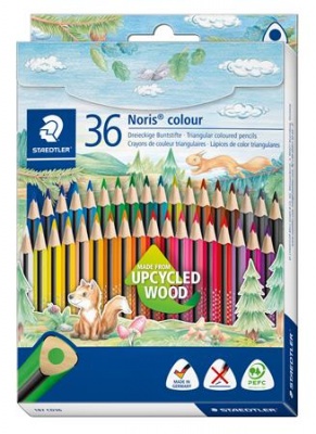 Farebné ceruzky, sada, trojhranné, STAEDTLER "Noris Colour 187", 36 rôznych farieb