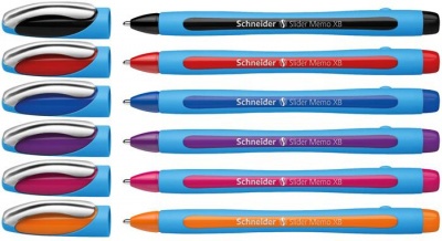 Guľôčkové pero, sada, 0,7 mm, s vrchnákom, SCHNEIDER "Slider Memo XB", mix farieb