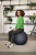 Gymnastická lopta na sedenie, so závažím proti odkotúľaniu, 75 cm, LEITZ "Ergo Active", tmavosivá