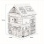 Kartónový domček, vyfarbiteľný, FELLOWES "BANKERS BOX® Playhouse", maškrty/jedlá, mix vzorov
