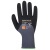 Ochranné rukavice, nylonové, nitrilová pena, L, "DermiFlex Ultra Plus", sivo-čierna